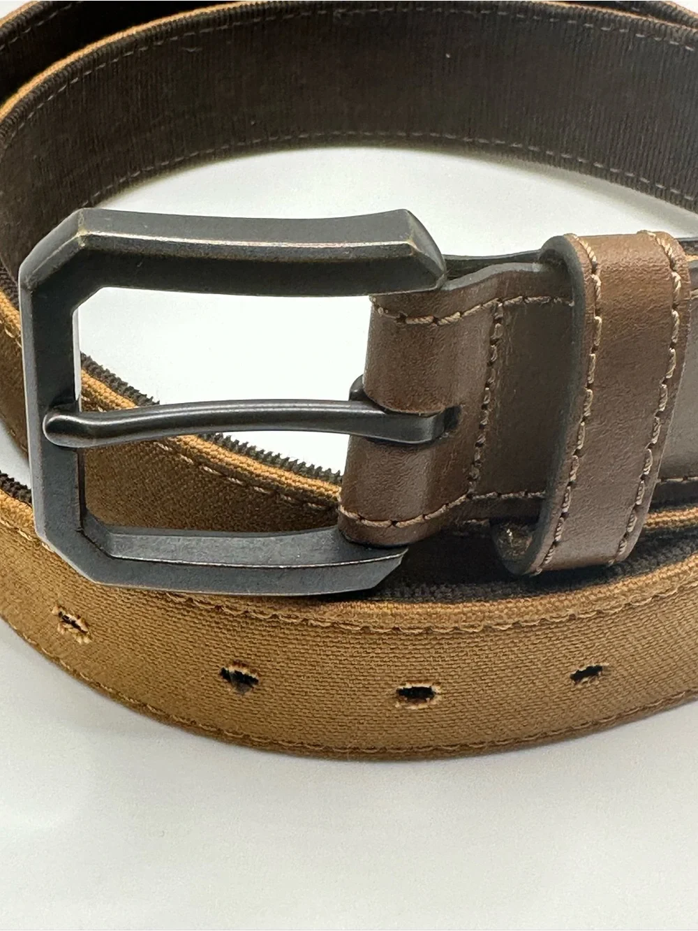 Carhartt Tan Canvas Belt with Dark Metal Buckle